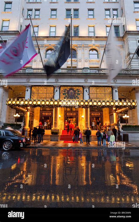 Entrance To The Plaza Hotel On Fifth Avenue Manhattan New York City