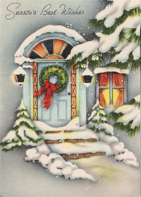 Christmas Greeting Card 47 Mistletoe Wreath On The Front