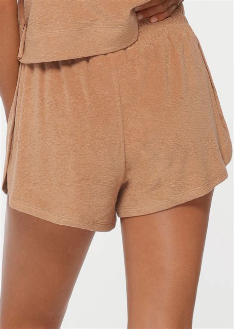 Throwback Towelling Short Light Biscuit Lorna Jane SG