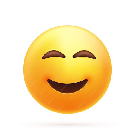 Ícone De Emoji De Sorriso 3d Emoticon Amigável Rosto Amarelo Feliz Com