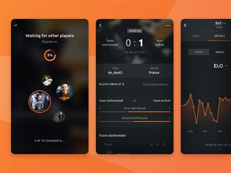Faceit Several Screens By Pixelmatters On Dribbble