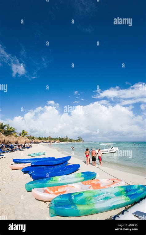 Beach Outside Hotel Sandos Caracol Riviera Maya Yucatan Peninsula Quintana Roo Caribbean