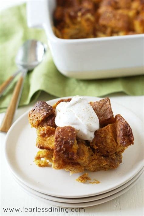 Gluten Free Sweet Potato Bread Pudding On A Plate The Pudding Is