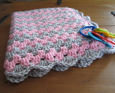 Baby Girl Blanket Crochet Granny Stripe By DonnasPinsandNeedles 34 95