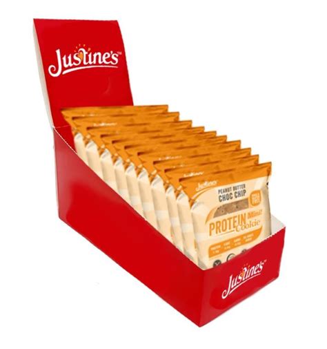 Buy Justines Mini Protein Cookies Peanut Butter Choc Chip 10x25g