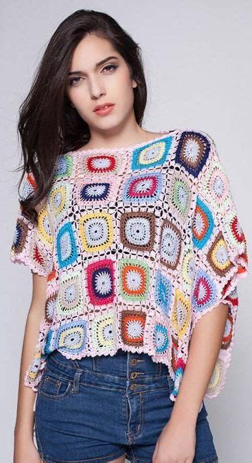 Granny Square Crochet Top And Blouses Ideas For This Year Sunburst Granny Square Granny Square