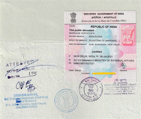 Marriage Certificate Apostille From Mea Attestation