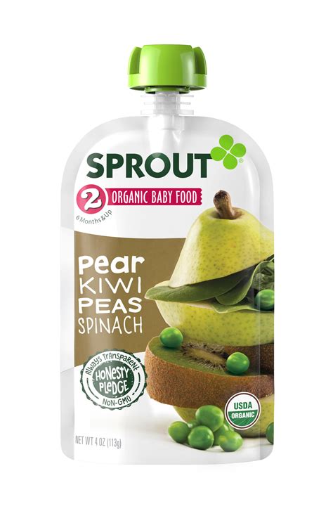 For babies 6 months & up, our purees are just right for developing preferences. Sprout Organic Baby Food Stage 2 Pouches, Pear Kiwi Peas ...