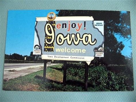 Iowa State Welcome Road Sign Vintage Postcard Ebay Vintage Postcard