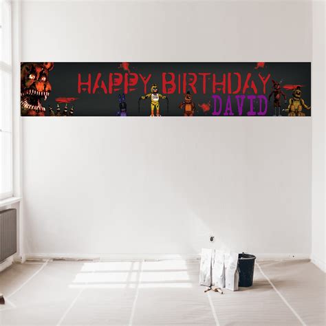 Five Nights At Freddys Birthday Banner Digital Five Nights At Etsy