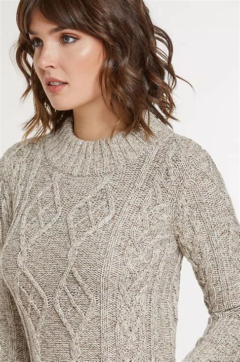 Tove Cable Knit Marled Cotton Pullover Sweater In 2020 Sweaters