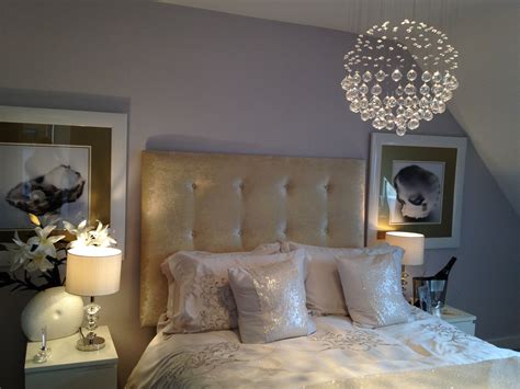 We love the idea of different colors, shapes. Show-home inspiration. Master bedroom Metallics | Bedroom ...