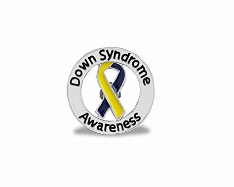 Down Syndrome Blue And Yellow Round Ribbon Pins 15 Pins By Fundraising