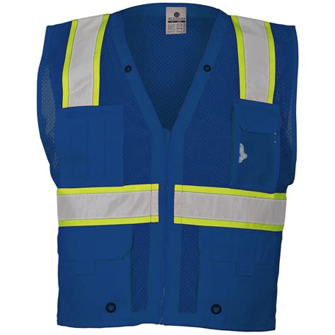 Safety imprints offers in house custom printing and embroidery on our high visibility safety vests and apparel to help you be seen in style. ML Kishigo B102 Enhanced Visibility Multi-Pocket Mesh Vest ...