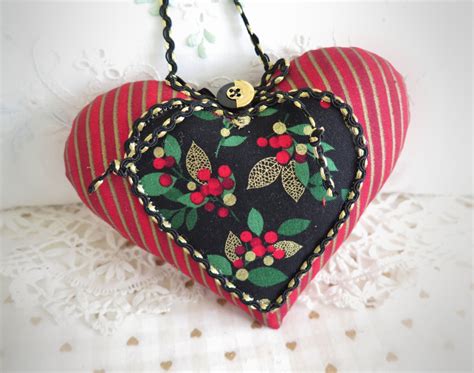 Christmas Heart Ornament Home Decor Heart Pillow 5 Etsy Heart