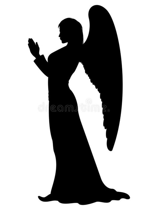Praying Angel Silhouette Stock Illustration Illustration Of