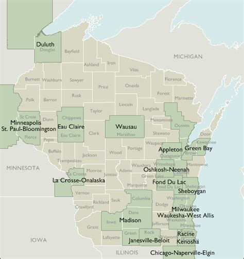 Metro Area Zip Code Maps Of Wisconsin