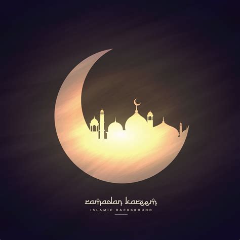 Moon And Mosque Ramadan Kareem Background Download Free Vector Art