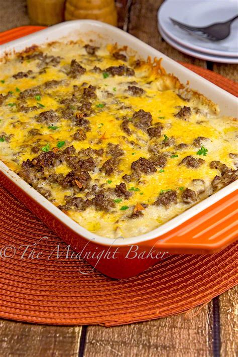 Sweet potato bourbon casserole recipe, elegant potato spam casserole, layered potato cauliflower… food network invites you to try this o'brien potatoes recipe. Cheesy Beefy Potato Casserole | AllFreeCasseroleRecipes.com