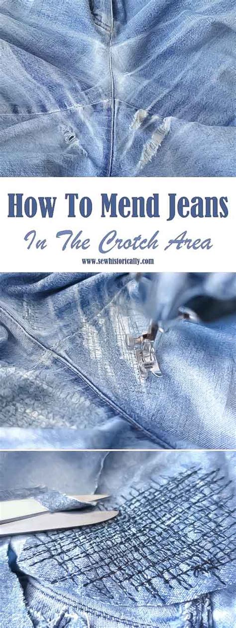 How To Mend Your Jeans In The Crotch Area Sew Historically