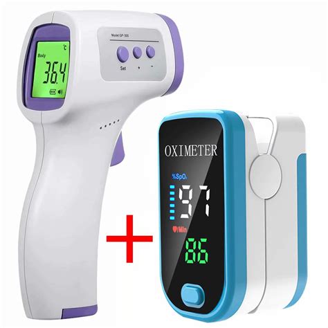 Thormometer And Oximeter Portable Fingertip Pulse Oximeter With Oled