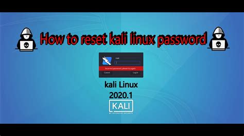 How To Reset Kali Linux User Password Fix Root User Password Youtube