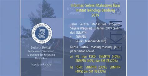 Sm itb 2020 menggunakan nilai utbk dan beberapa komponen lain. Penilaian Seleksi Mandiri ITB Gunakan Hasil UTBK ...