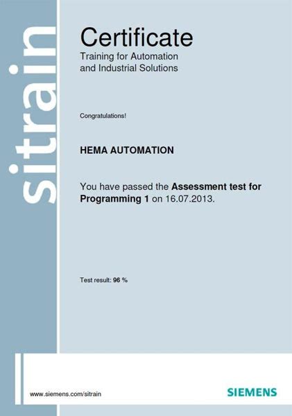 Hema Automation Certificates