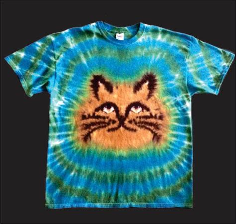 Cat Tie Dye Shirt Tye Die Free Shipping Grumpy Or Happy Kitty Etsy In