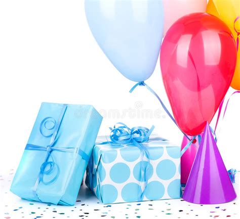 Blue Birthday Ts Stock Image Image Of Party Balloon 63804705
