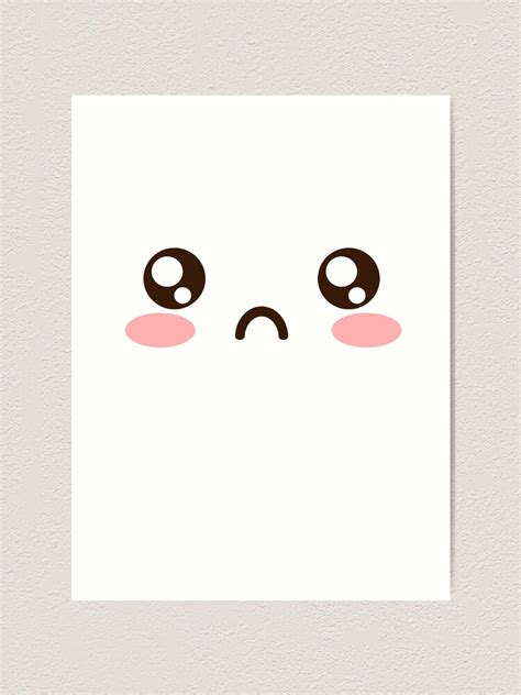 Cute Anime Japanese Emojiemoticon Sad Face Art Print By Poserboy