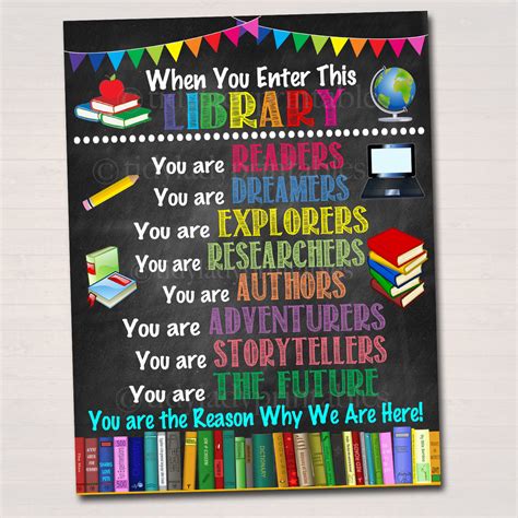 When You Enter This Library Poster Tidylady Printables