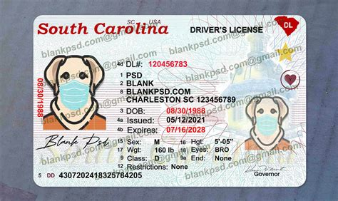 South Carolina Drivers License Psd New V2 Blank Psd