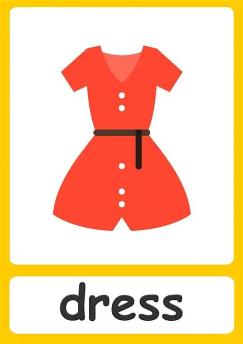 60 Clothing Flashcards For Kids 60 Items Of Clothing To Learn With
