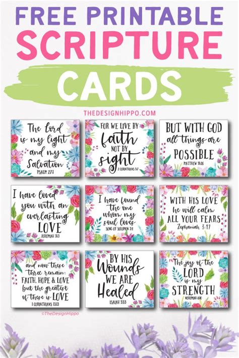 9 Beautiful And Free Printable Scripture Cards For Bible Study