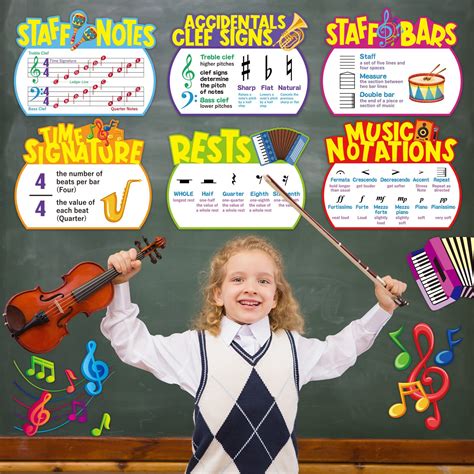 Buy 14 Pieces Music Classroom Posters Music Elements Bulletin Board Set
