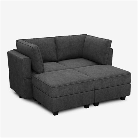 Belffin Modular Sofa - 4 Seats + 4 Sides Terry Sleeper Sofa with