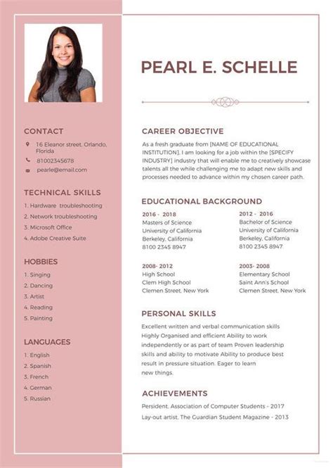 Most resume templates in this category will work best for jobs in architecture, design, advertising. 10+ High School Graduate Resume Templates - PDF, DOC | Free & Premium Templates
