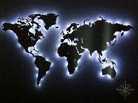 Ebay weltkarte 3d wandbild beleuchtet wunschmotiv co2 laser. beleuchtete Weltkarte Wand Dekoration aus Edelstahl RBG ...