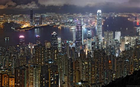 Hong kong skyline night wallpaper | 2560x1600 | #21533