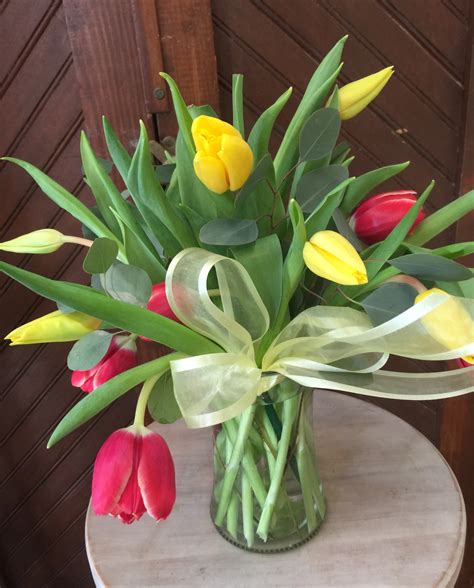 two by two tulip arrangement in gainesville ga occasions florist gainesville