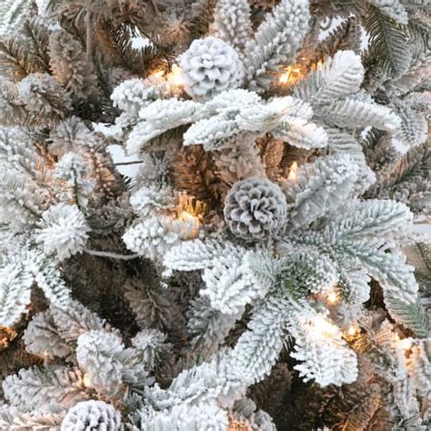 75ft Pre Lit Flocked Vermont Pine Artificial Christmas Tree Clear