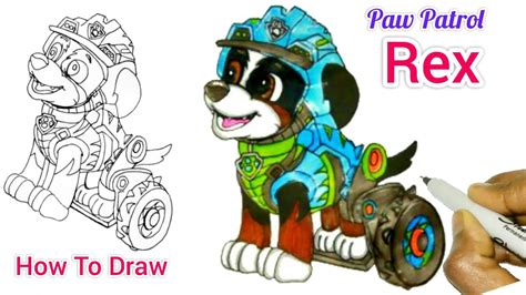 Rex From Paw Patrol Drawing How To Draw Rex From Paw Patrol Easy