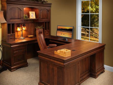St Gallen Wood U Shaped Desk Countryside Amish Furniture