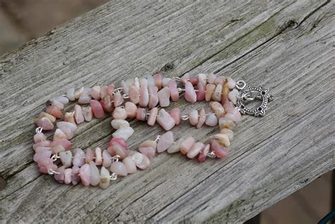 Pink Opal Necklace Rose Coloured Chip Stones Natural Etsy Canada
