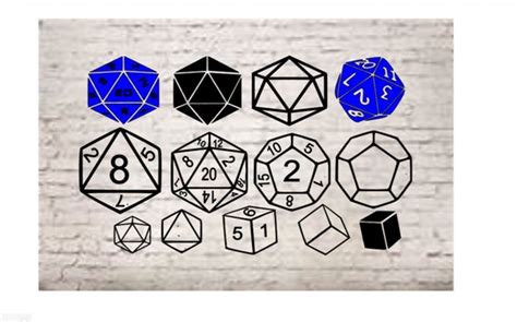 Polyhedral Dice Set Svg Dungeons Dice Dice Clip Art Dice Etsy
