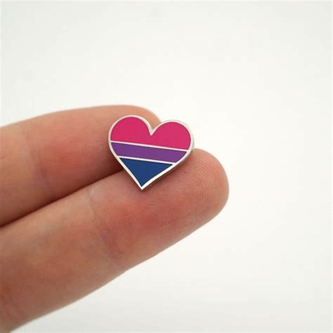 Tiny Bisexual Flag Heart Enamel Pin Compoco