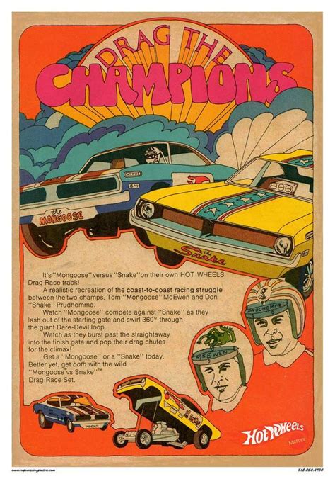 Vintage Reproduction Racing Poster Hot Wheels Drag Champions Etsy