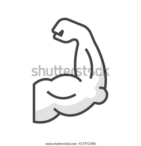 Arm Muscle Illustration Flat Icon Stock Vector Royalty Free 417972388