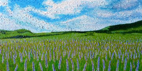 Audras Oil Paintings Field Of Lupine 2011 8 X 16